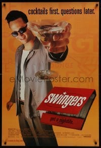 4r951 SWINGERS 1sh 1996 partying Vince Vaughn with giant martini, directed by Doug Liman!
