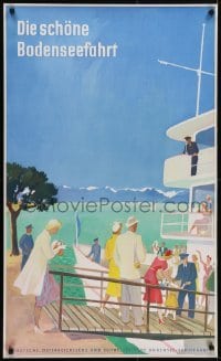 4r118 DIE SCHONE BODENSEEFAHRT 24x40 German travel poster 1960 Dietrich Bodman lakeshore art!