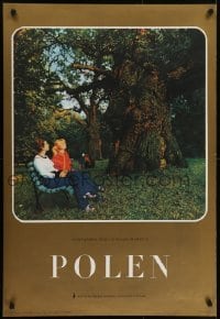 4r138 POLEN 26x38 Polish travel poster 1973 women admiring the ancient oak trees near Pozna!