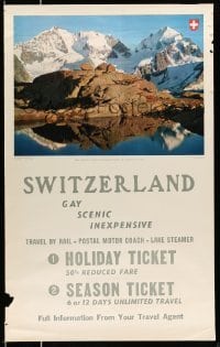 4r130 SWITZERLAND 25x40 Swiss travel poster 1960s Swiss travel!