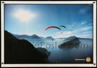 4r131 SWITZERLAND 28x39 Swiss travel poster 1999 cool image of paragliders!