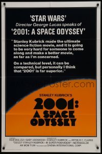 4s210 2001: A SPACE ODYSSEY 1sh R1978 George Lucas raves about Stanley Kubrick's sci-fi classic!