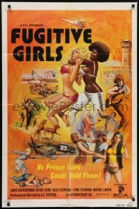 4s215 5 LOOSE WOMEN 1sh 1974 Fugitive Girls, written by Ed Wood, sexy artwork!