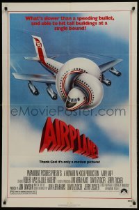 4s226 AIRPLANE 1sh 1980 classic zany parody by Jim Abrahams and David & Jerry Zucker!