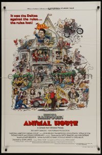 4s082 ANIMAL HOUSE style B int'l 1sh 1978 John Belushi, John Landis classic, Meyerowitz art!