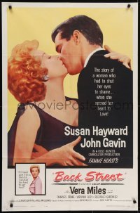 4s244 BACK STREET 1sh 1961 Susan Hayward & John Gavin romantic close up!