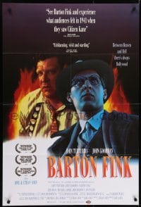 4s088 BARTON FINK int'l 1sh 1991 Coen Brothers, close-ups of John Turturro & John Goodman!