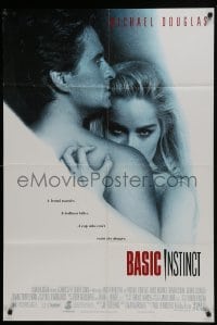 4s252 BASIC INSTINCT 1sh 1992 Paul Verhoeven directed, Michael Douglas & sexy Sharon Stone!