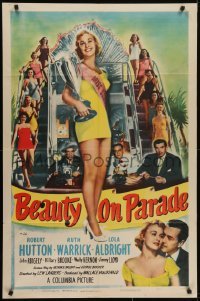 4s256 BEAUTY ON PARADE 1sh 1950 Robert Hutton, Ruth Warrick, sexy Lola Albright is Miss U.S.A.!