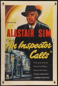 4s029 INSPECTOR CALLS English 1sh 1954 great art of Alastair Sim, directed by Guy Hamilton, rare!