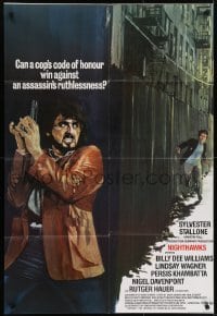 4s042 NIGHTHAWKS English 1sh 1981 Sylvester Stallone, Billy Dee Williams, Rutger Hauer!