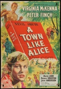 4s061 TOWN LIKE ALICE English 1sh 1956 Virginia McKenna, Peter Finch, from Nevil Shute book!