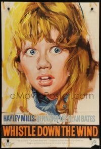 4s067 WHISTLE DOWN THE WIND English 1sh 1962 Bryan Forbes, close-up artwork of Hayley Mills!