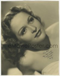 4t130 MARY HEALY signed deluxe 10.5x13.25 still 1940s head & shoulders portrait in strapless dress!