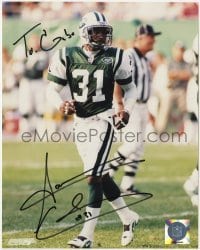 4t672 AARON GLENN signed color 8x10 publicity still 2000s the New York Jets football cornerback!