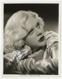4t391 ALICE FAYE signed 8x10 still 1930s sexy Fox blonde resting her head on her hand by Kornman!