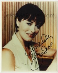 4t711 AMANDA DONAHOE signed color 8x10 REPRO still 1990s smiling c/u of the pretty English actress!