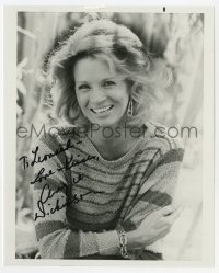4t717 ANGIE DICKINSON signed 7.5x9 REPRO 1970s wonderful smiling portrait of the actress!