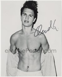 4t724 ANSEL ELGORT signed 8x10 REPRO still 2010s barechested portrait of the young actor!