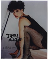 4t782 DEMI MOORE signed color 8x10 REPRO still 1990s sexy close up wearing fishnet stockings!