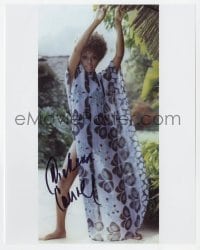 4t785 DIAHANN CARROLL signed color 8x10 REPRO still 1980s sexy portrait modeling a tropical gown!