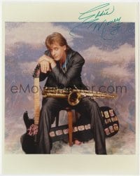 4t794 EDDIE MONEY signed color 8x10 REPRO still 1990s great portrait of the singer with instruments!