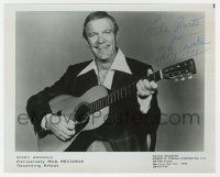 4t687 EDDY ARNOLD signed 8x10 music publicity still 1984 the country music singer playing guitar!