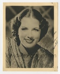 4t660 ELEANOR POWELL signed deluxe 4x5 fan photo 1930s great head & shoulders smiling portrait!