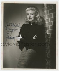 4t475 GINGER ROGERS signed 8.25x10 still 1951 posing by brick wall from Storm Warning by Bert Six!