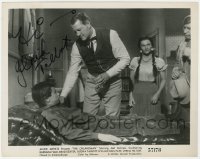 4t477 GLORIA TALBOTT signed 8x10.25 still 1957 in a scene with Joel McCrea from The Oklahoman!