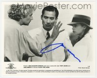 4t502 JANE MARCH signed 8x10 still 1992 candid with director Jean-Jacques Annaud from The Lover!