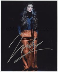 4t893 LORDE signed color 8x10 REPRO still 2000s great portrait of the pop singer by microphone!