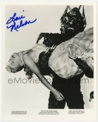 4t894 LORI NELSON signed 8x10 REPRO still 1990s c/u carried by monster in The Day the World Ended!