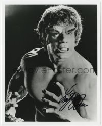 4t895 LOU FERRIGNO signed 8x10 REPRO still 2000s best portrait as The Incredible Hulk!