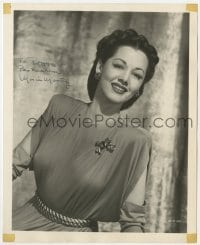 4t560 MARIA MONTEZ signed deluxe 8x10 still 1940s beautiful smiling portrait in sheer gown!