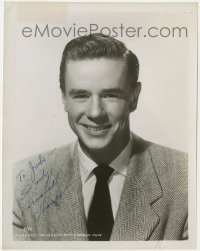 4t564 MARSHALL THOMPSON signed 8x10 still 1940s head & shoulders smiling portrait in suit & tie!