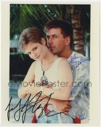 4t912 MIAMI BLUES signed color 8x10 REPRO still 2000s by BOTH Alec Baldwin AND Jennifer Jason Leigh!