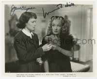 4t629 STAGE FRIGHT signed TV 8x10 still R1980s by BOTH Jane Wyman AND Marlene Dietrich!