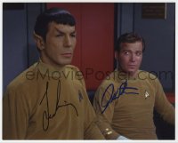 4t970 STAR TREK signed color 8x10 REPRO still 1980s by BOTH Leonard Nimoy AND William Shatner!