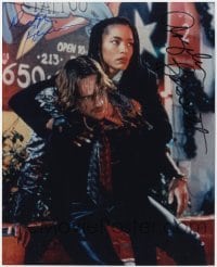 4t973 STRANGE DAYS signed color 8x10 REPRO still 2000s by BOTH Ralph Fiennes AND Angela Bassett!
