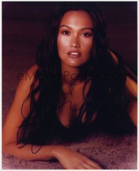 4t978 TIA CARRERE signed color 8x10 REPRO still 1990s portrait of the sexy Hawaiian actress!
