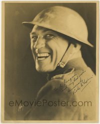 4t645 VICTOR MCLAGLEN signed deluxe 7.5x9.5 still 1926 in helmet from What Price Glory by Autrey!