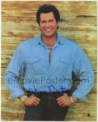 4t996 WAYNE NEWTON signed color 8x10 REPRO still 2000s leaning against wall in casual clothes!