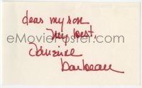4t291 ADRIENNE BARBEAU signed 3x5 index card 1980s it can be framed & displayed with a repro still!