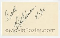 4t300 EARL HOLLIMAN signed 3x5 index card 1980 it can be framed with included 8x10 still!