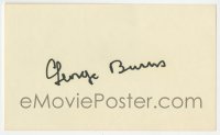 4t309 GEORGE BURNS signed 3x5 index card 1980s it can be framed & displayed with a repro still!
