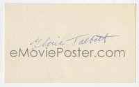 4t310 GLORIA TALBOTT signed 3x5 index card 1950s it can be framed & displayed with included 8x10!