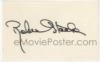 4t322 ROBERT STACK signed 3x5 index card 1980s it can be framed & displayed with a repro still!