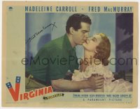 4t116 VIRGINIA signed LC 1941 by Fred MacMurray, who's kissing beautiful Madeleine Carroll!