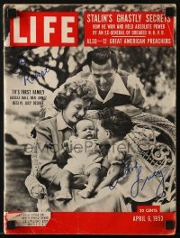 4t202 LUCILLE BALL signed magazine April 6, 1953 with her family on the cover of Life magazine!